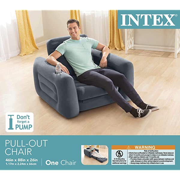 Intex Pull-Out Chair Inflatable Bed, 46