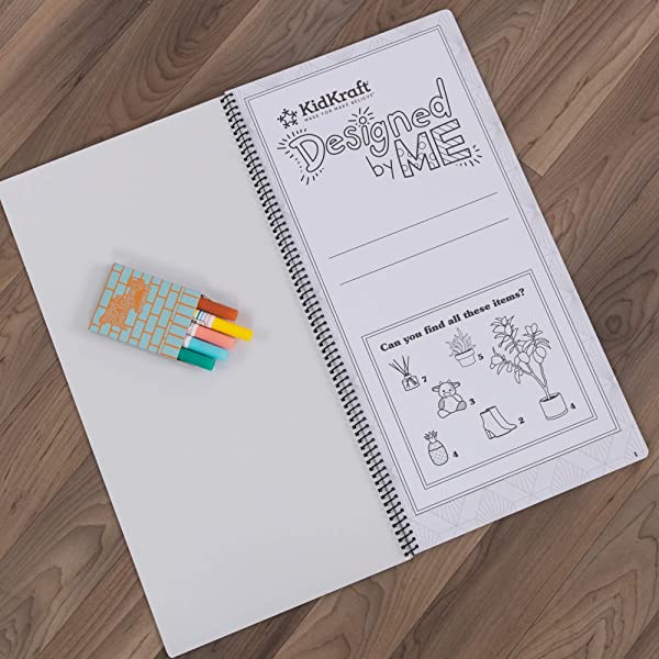 KidKraft Designed by Me™: Magnetic Makeover Wooden Dollhouse with Magnets, Fabric Wallpapers and 10 Pieces of Furniture, Gift for Ages 3+ Modern