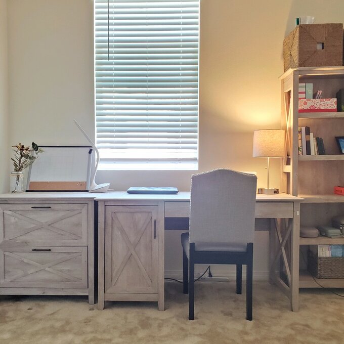 【Furniture】Veda 3 Piece Rectangular Computer Desk Office Set