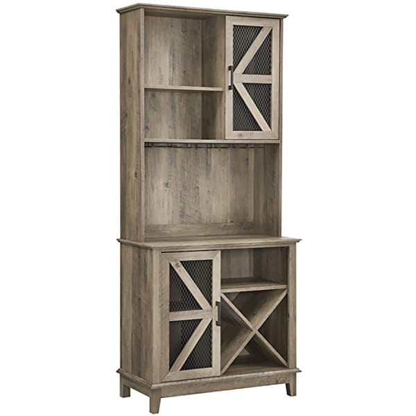 Home Source Bar Cabinet and Coffee Station (Charcoal)