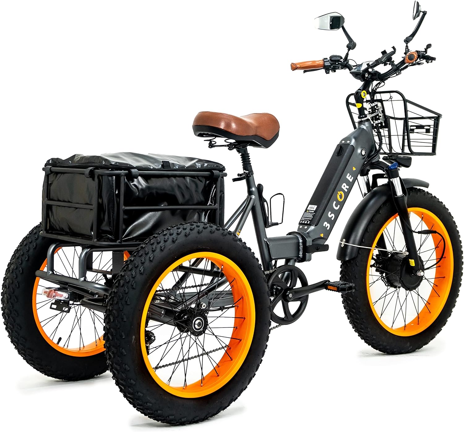 Electric Fat Trike 750W Motor and 48V Lithium Rechargeable Battery - Etrike 24 Inch Fat Tire - Foldable Electric Cruiser Tricycle