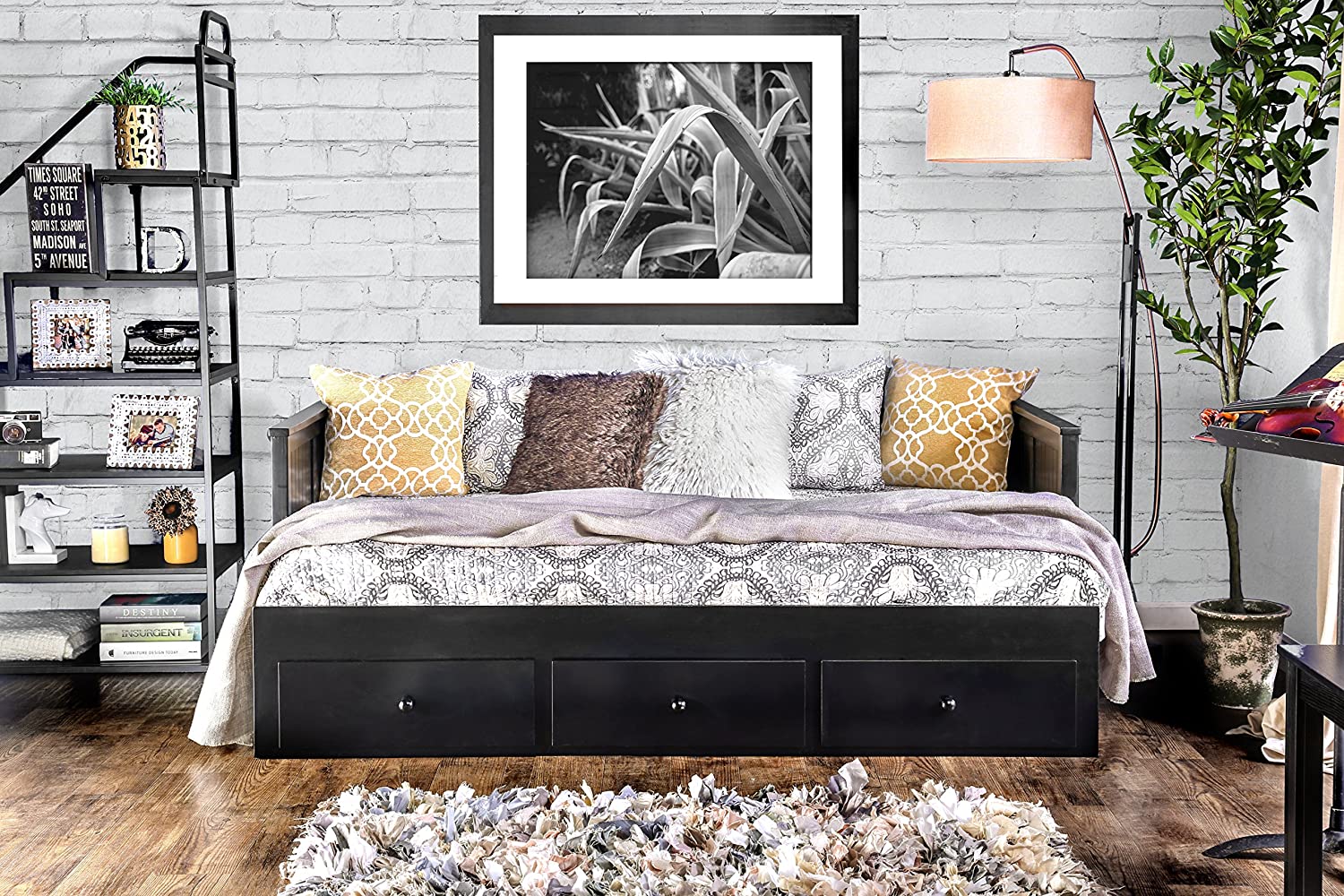 HEMNES Daybed Frame with 3 Drawers, with Mattress