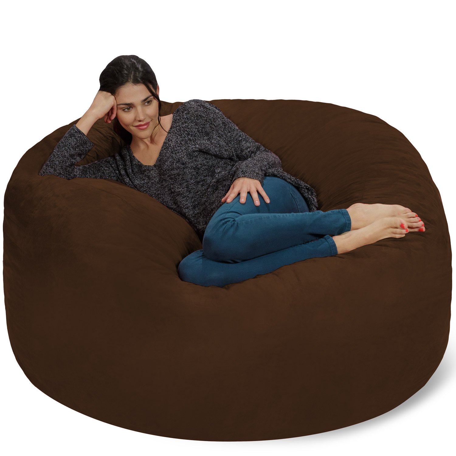 【Furniture】Giant 5' Memory Foam Furniture Bean Bag - Big Sofa with Soft Micro Fiber Cover