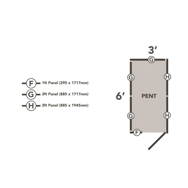 Overlap Pressure Treated 3 x 6 Pent Shed - No Window