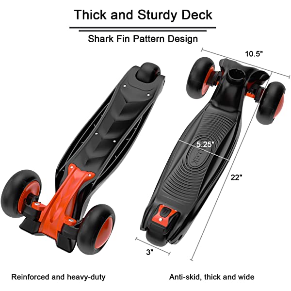 Allek Kick Scooter B03, Lean 'N Glide 3-Wheeled Push Scooter with Extra Wide PU Light-Up Wheels, Any Height Adjustable Handlebar and Strong Thick Deck for Children from 3-12yrs (Rose Pink)