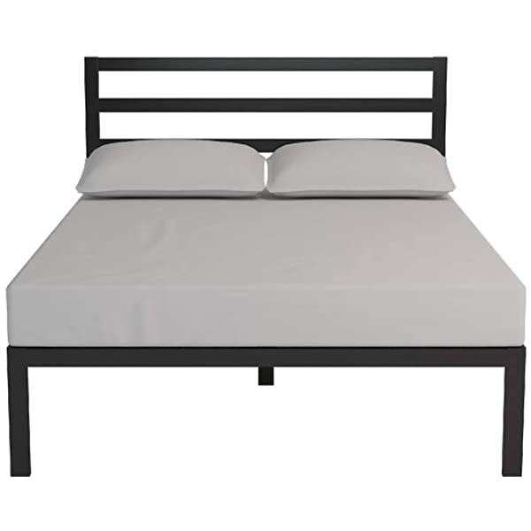 ZINUS Mia Metal Platform Bed Frame / Wood Slat Support / No Box Spring Needed / Easy Assembly, Black, Full Standard Full Black