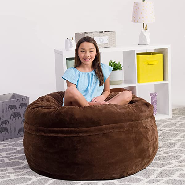 Chill Sack Bean Bag Chair: Giant 5' Memory Foam Furniture Bean Bag - Big Sofa with Soft Micro Fiber Cover - Navy Microsuede - Navy