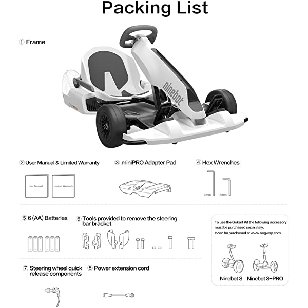 Segway Ninebot Electric GoKart Drift Kit, Outdoor Racer Pedal Car, Ride On Toys (Not Included Ninebot S)