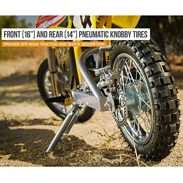 Razor Dirt Rocket Electric Motocross Off-Road Bike - SX350, SX500, MX350, MX650 Models Mx650 (Yellow) Standard Packaging