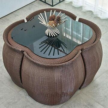 5-Piece Patio Furniture Dining Room Combination For Outdoor And Indoor