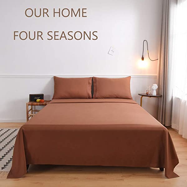 LBRO2M Bed Sheet Set Queen Size 16 Inches Deep Pocket 1800 Thread Count 100% Microfiber Sheet,Bedding Super Soft Comfortable, Cool Warm,4 Piece（Dark Grey） Dark Grey Queen