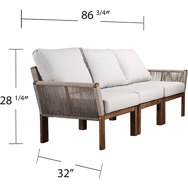 SEI Furniture AMZ0139801DO Brendina Outdoor Sofa, Natural, White