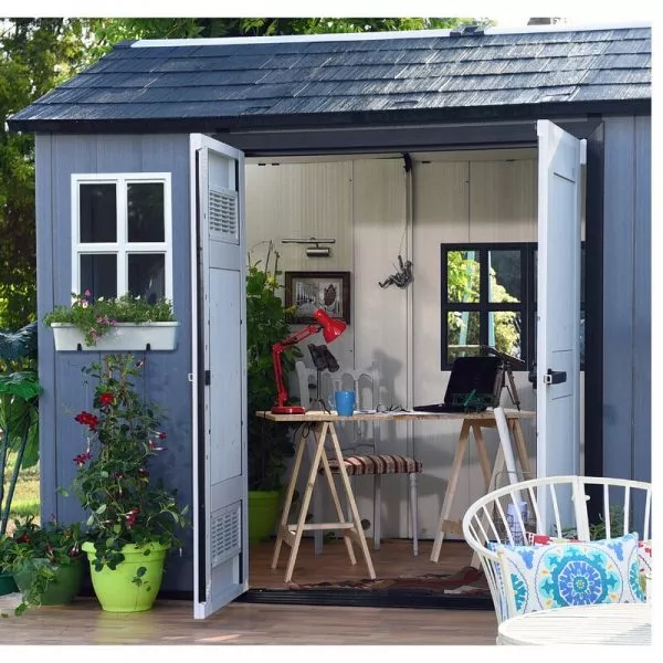 11 ft. W x 7.5 ft. D Plastic Storage Shed